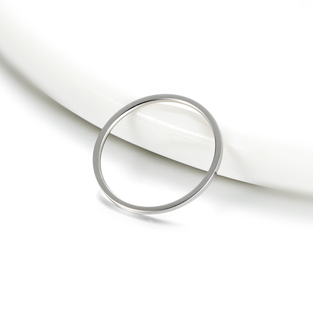 Eenvoudige dunne smalle titanium ring roségoud/zilverkleurige ringen voor vrouwen trouwring geometrische staartring sieraden