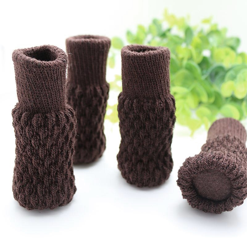 4 Stuks Stoel Been Sokken Doek Handschoenen Vloer Bescherming Breiwol Sokken Anti-Slip Tafel Meubels Voeten Mouw Cover protectors