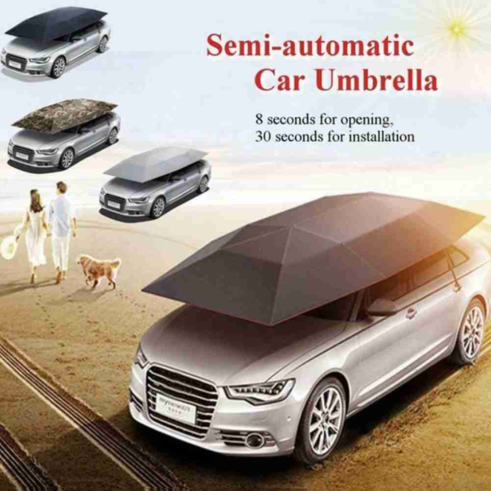 400x210 cm Car Cover Sun Shade Cover Car Protection Umbrella Oxford Cloth UV Resistant Foldable Car Tent Roof Anti-UV Protection