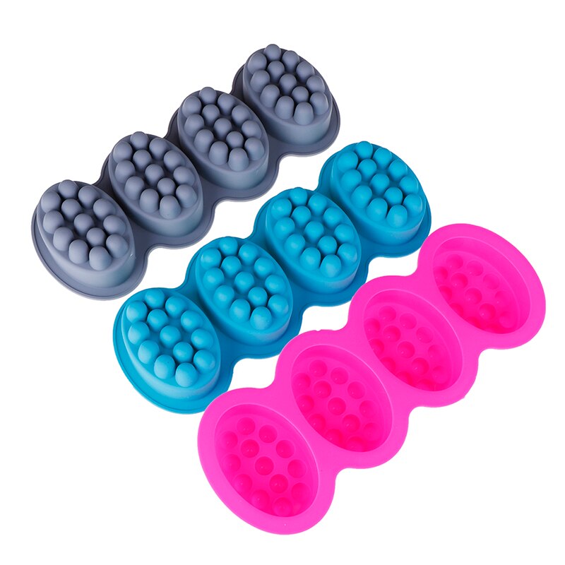 Silicone Soap Mold 3D Massage Soap Making Tools DIY Handmade Oval Soap Moulds Form Suppliers