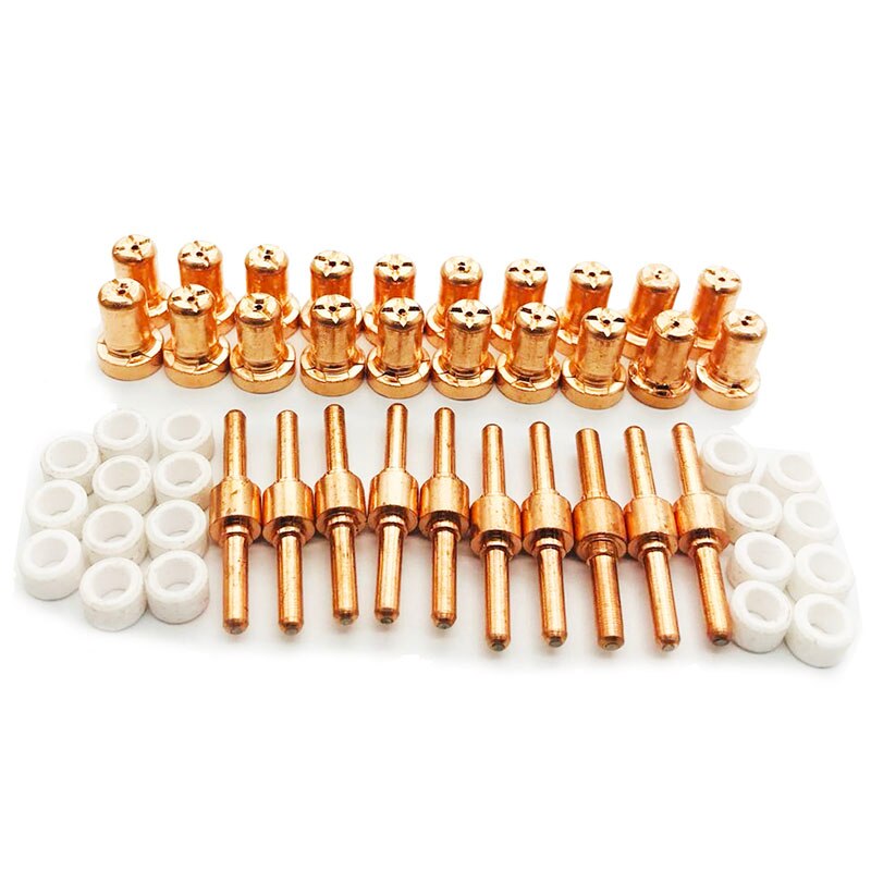 Keramische metaallucht plasma snijmachine verbruiksartikelen verlengde punt spuitmonden elektrode voor  pt31 lg40 snijbranders -50d 60 /set