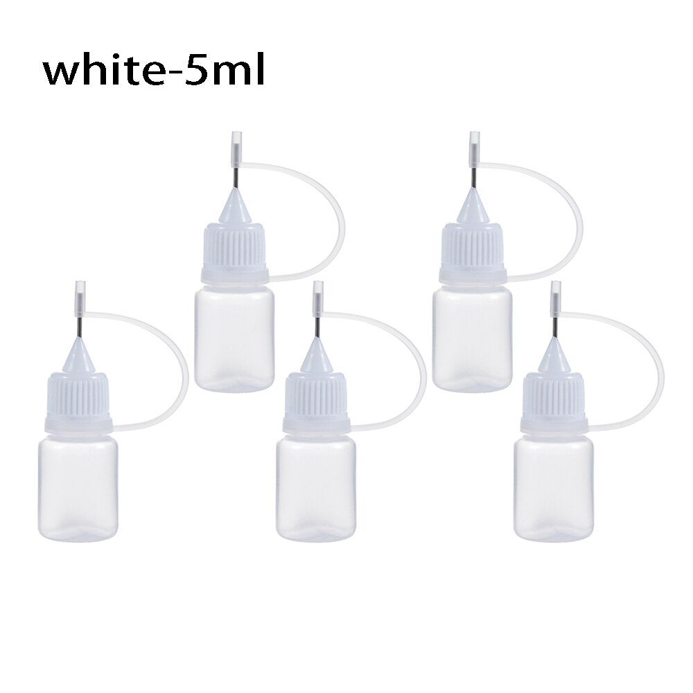 Aplicador de pegamento para manualidades, 5/10/20/30/50/100ML, botella de reutilización para papel Quilling, herramienta para manualidades de papel de álbum de recortes, 5 uds.: 5ml-white