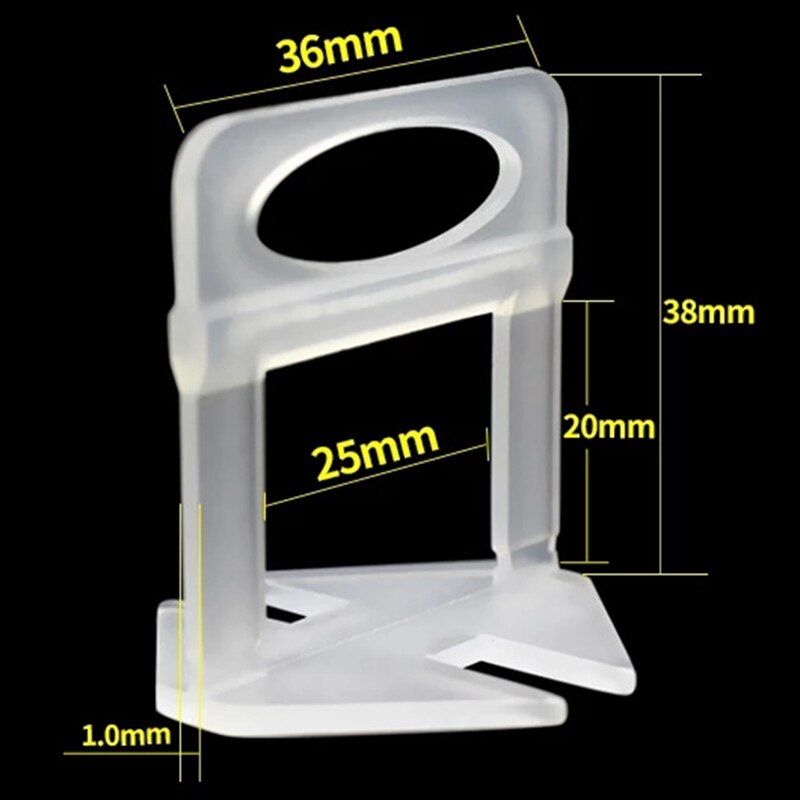 500 Pieces 1MM Tile Levelling System Spacer Clips Flooring Tiling Tool for Leveler Base Construction Tools Accessories