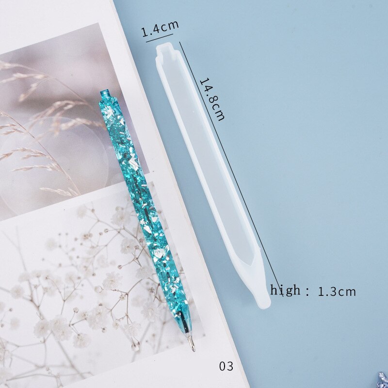 Diy Epoxid harz bilden stift kugelschreiber Kuli selbst-gemacht schreibwaren büro liefert spiegel silikon bilden: 03