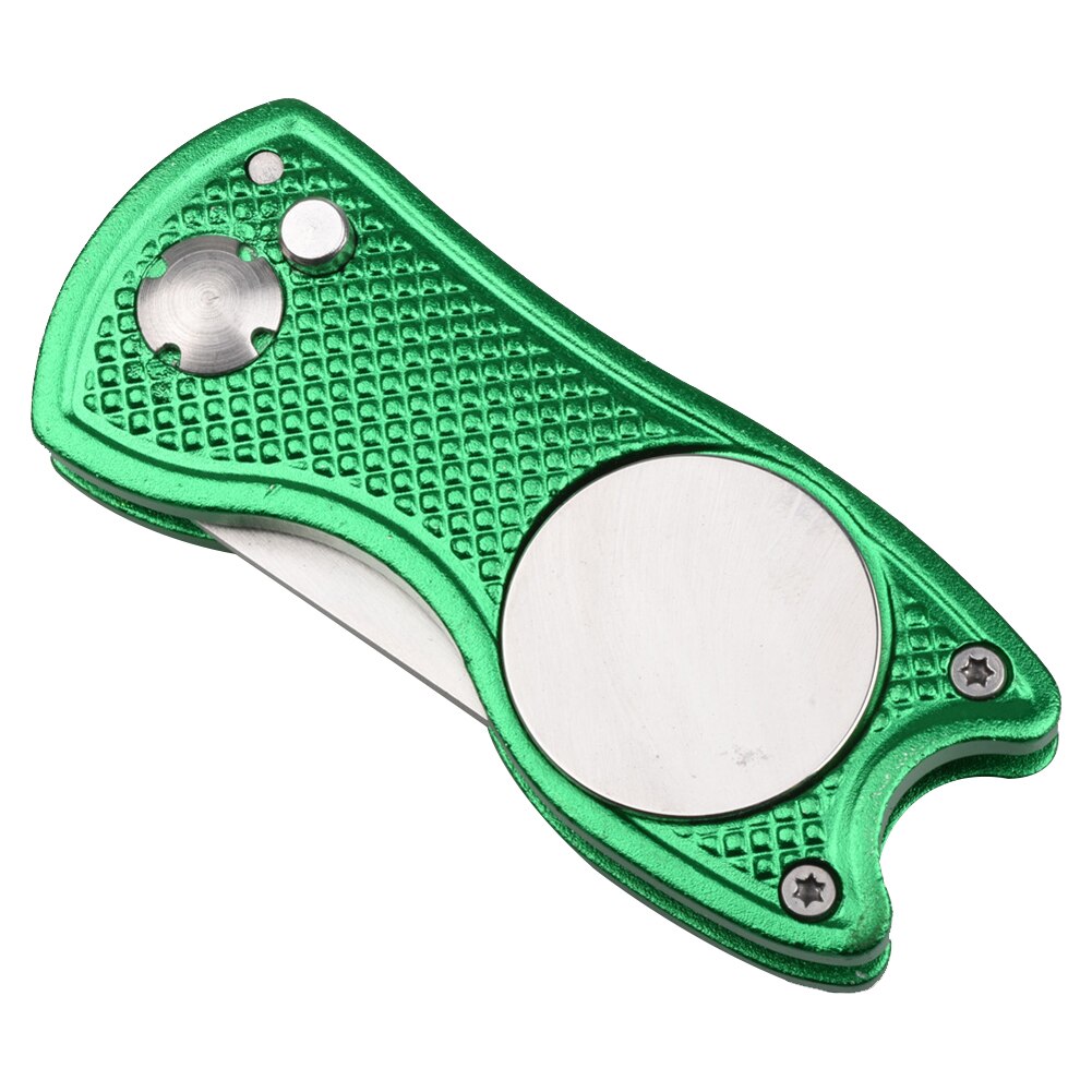 Mini Foldable Golf Divot Tool With Golf Ball Tool Marker Pitch Cleaner Golf Pitchfork Golf Accessories Putting Green Fork: Green