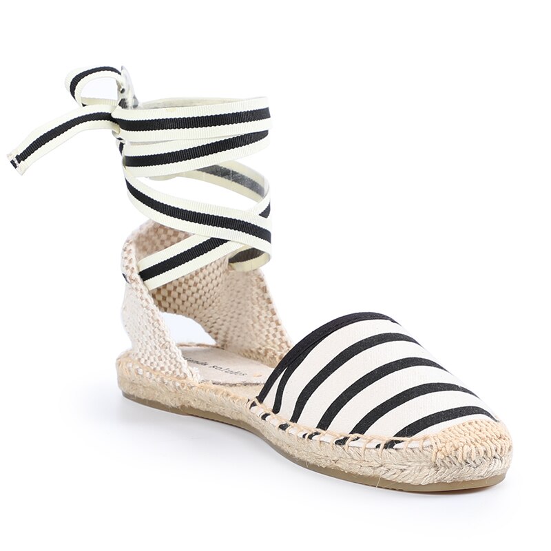 Tienda Soludos Espadrilles Shoes Summer Women's Strappy Off-duty Days Outsole Women Flats Gladiator Gingham Ankle Strap