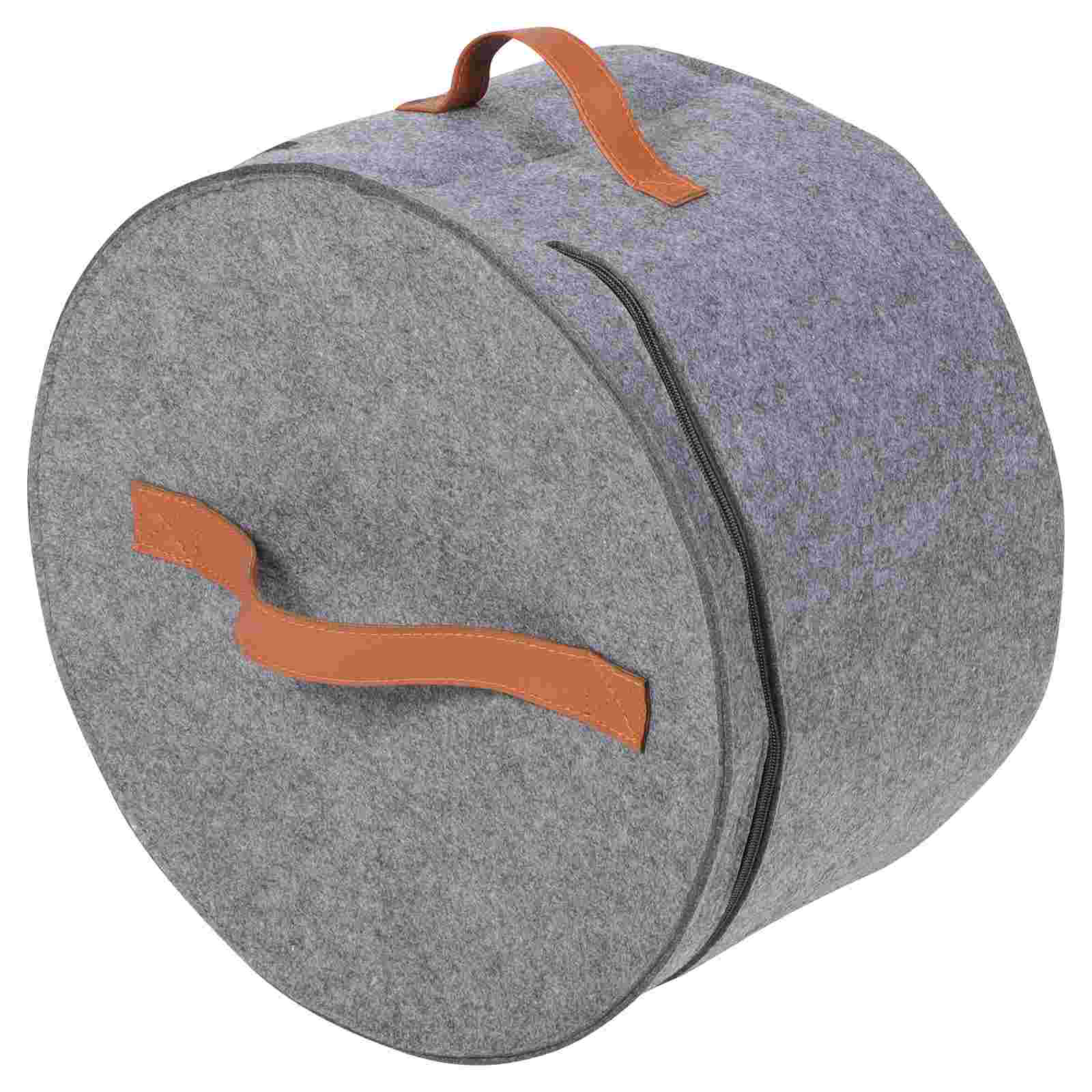 Bärbar hattförvaringslåda resa rund hink ganizer med lock non-woven tyg för filtstrandhattar klädtillbehör