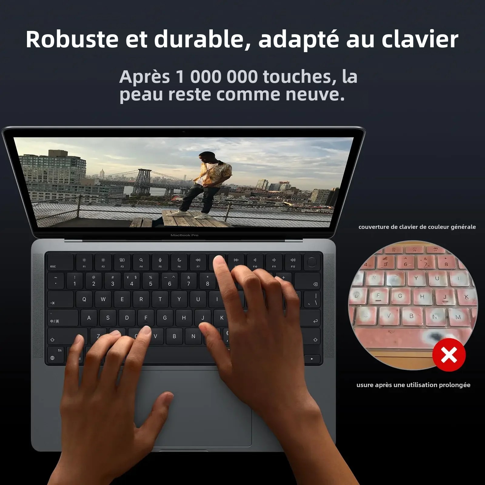 Premium Keyboard Cover Skin Ultra Thin dla MacBook Air 15" M3 M2 A3114 A2941, Air 13.6" A3113 A2681, Pro 14" 16" A2918 A2779