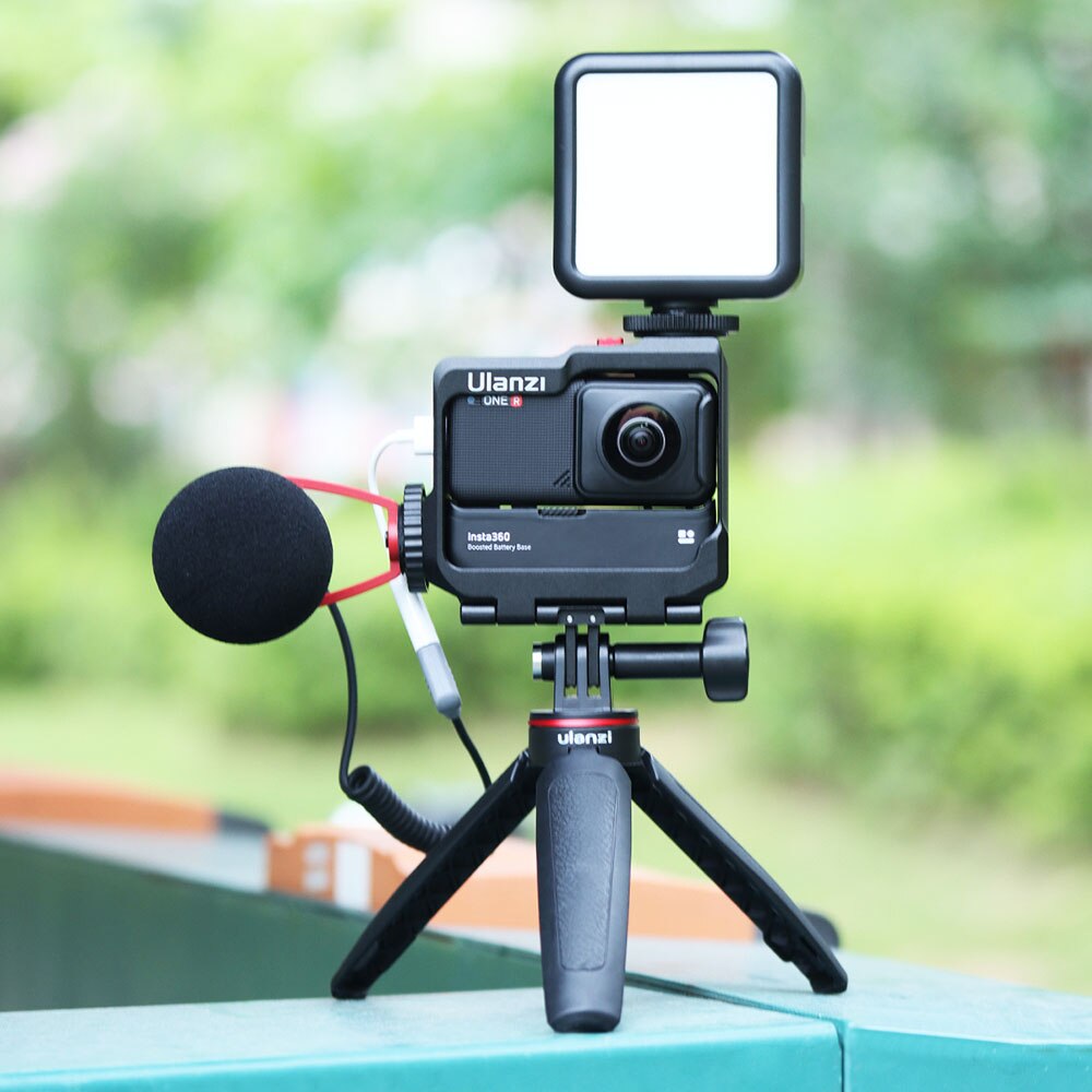 Ulanzi Insta360 ONE R Plus Metal Cage With Cold Shoe Mount Fill Light Microphone Frame Protective Case for Insta360 ONE R Plus