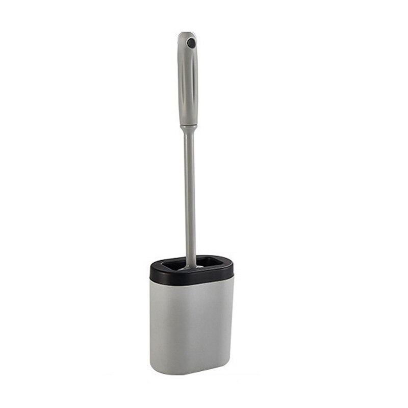 Silikone wc toiletbørste fladt hoved fleksibel blød børste med hurtigtørrende holdere sæt rengøringsbørste til wc tilbehør: 3