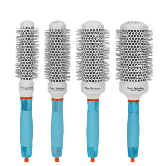 Thermal Nano Technology Ceramic Ionic Hair Round Brushes Aluminum Hair Barrel Comb In 4 Sizes Hairdressing Brushes Hair Styling