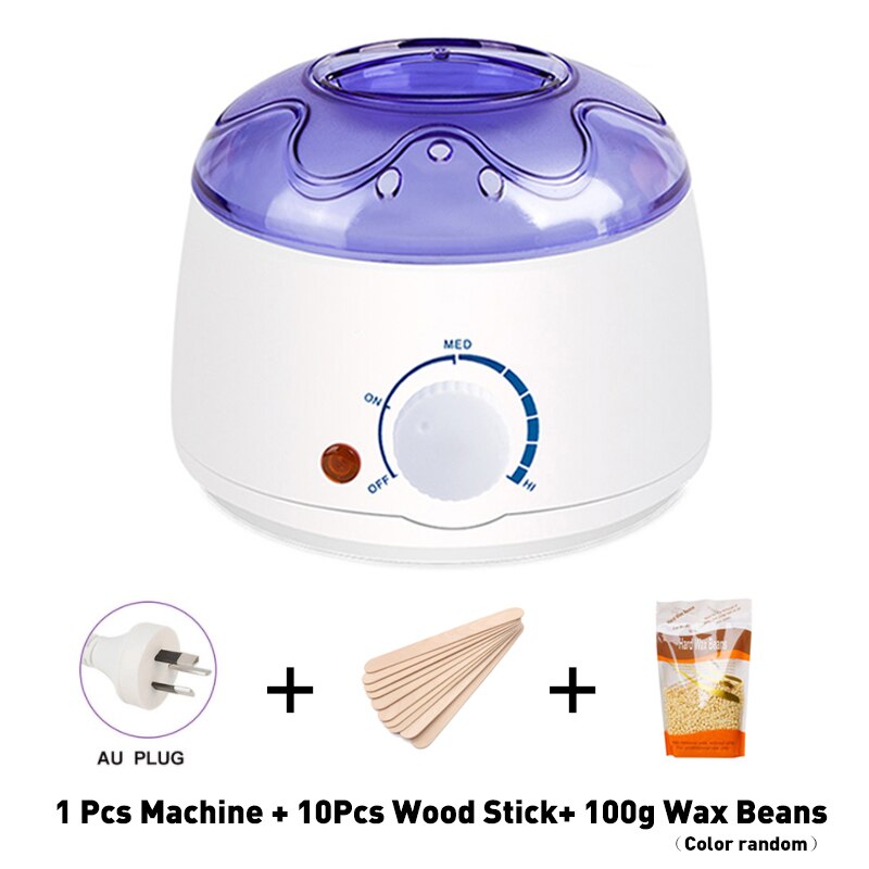 Elektrische ontharingsmachine, verwarmingselement, waxbonen, 10 stuks, houten stickers, sets wax, ontharing, epilator, elektrische wax-smeltverwarmer: Au stekkersets