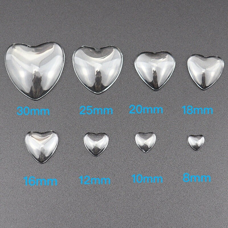 Gemengde Mozaïek Tegels Pakket Clear Hart Liefde Steen Glas Half Cabochons Ronde Ambachten Glas Mozaïek Marbless Voor Sieraden Maken