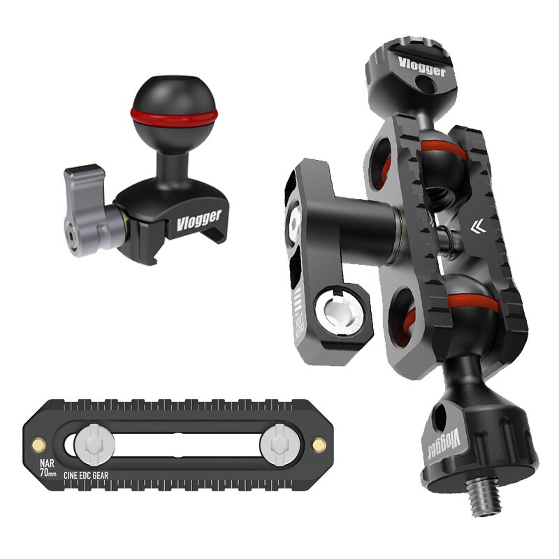 Camera Magic Arm Ball Head W/Nato Klem Connector Scharnierende Arm Vervangen Rig Dslr Monitor Draagbare Beugel Glijbaan Slot adapter: OD 70mm Arm