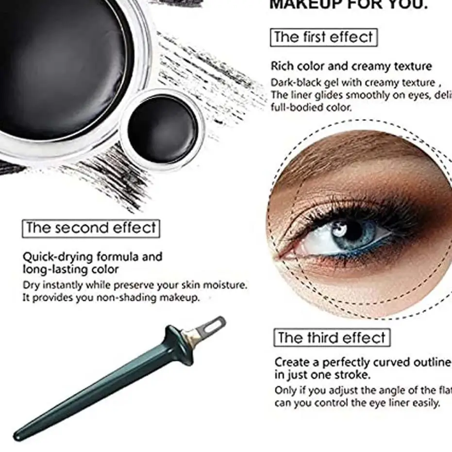 Portable Eyeliner Guide Tools Easy No-Skip Eyeliner Gel Reusable Silicone Eyes Make Up Brush for Shaky Hands Eyeliner Beauty