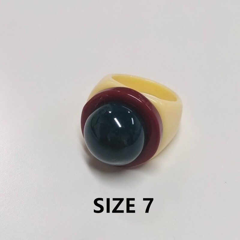 Kontrastreiche, farbenfrohe, geometrische, runde acrylringe, niedliche keroa-schmuckstücke für frauen und mädchen, reiseschmuck von huanzhi: A