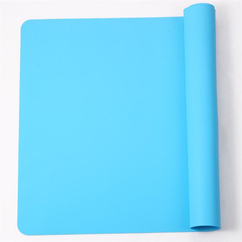 Silicone Mat Baking Liner Oven Mat Heat Insulation Pad Dough Maker Pastry Kneading Rolling Dough Pad Kitchen Accessories: Sky Blue
