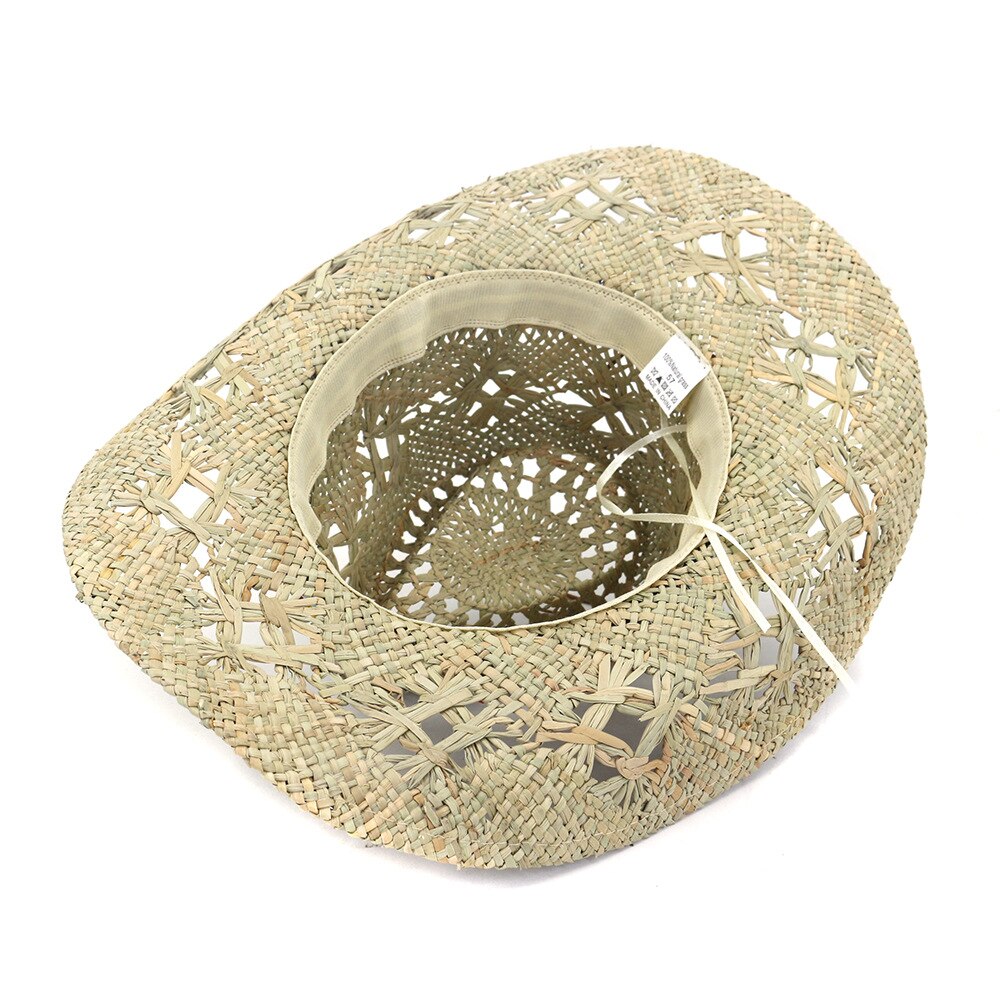 100% Natural Straw Cowboy Hat Women Men Handmade Weave Beach hat Lady Girls Tassel Summer Western Sombrero Hombre Shade Sun Hat