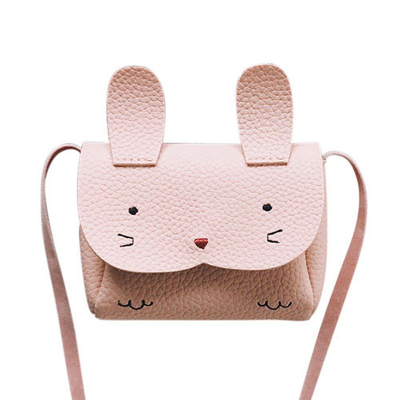 Mini skuldertaske børn messenger bag bebe piger håndtaske sød kanin skulder crossbody taske (pink): Default Title