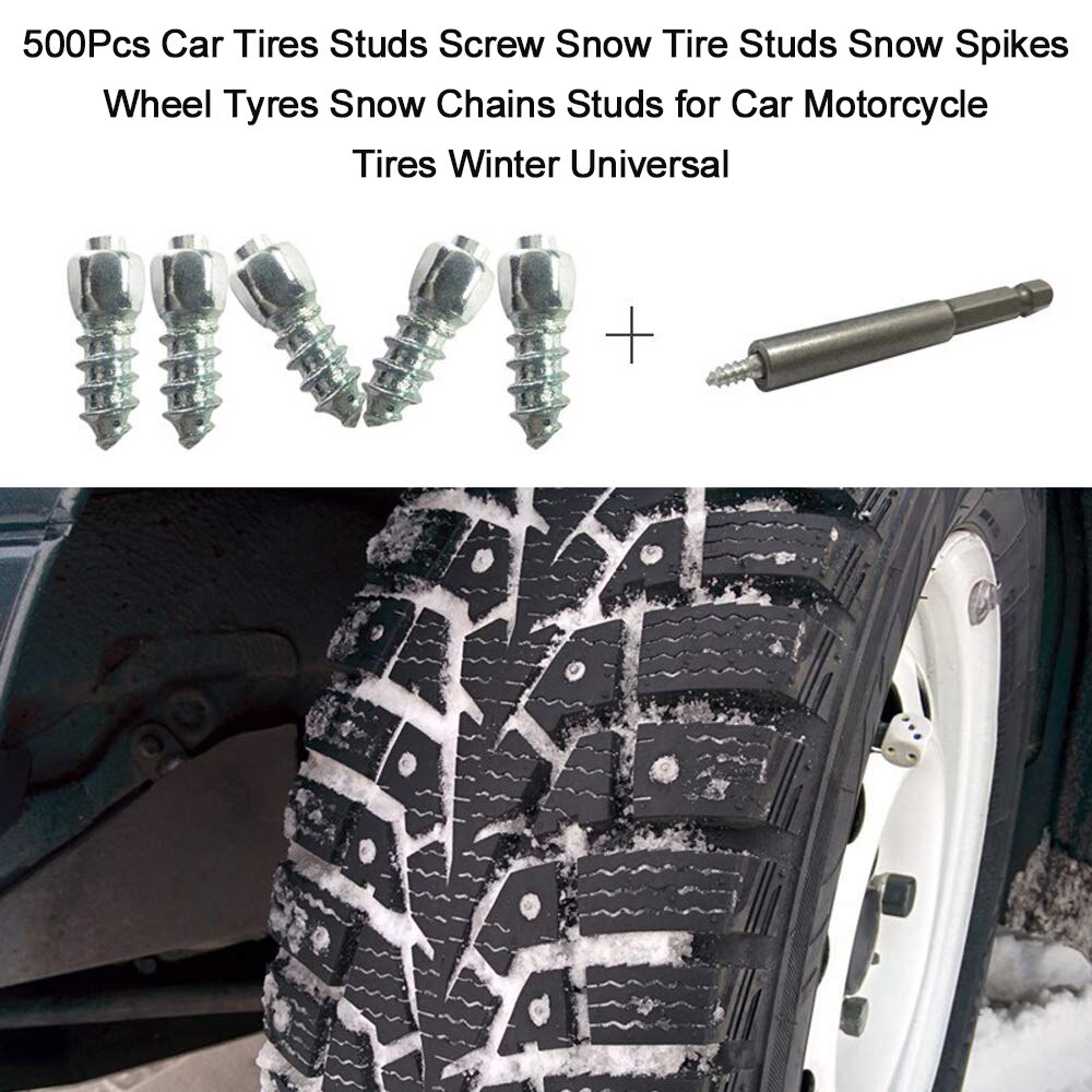 500 Stuks Autobanden Studs Schroef Sneeuw Band Studs Spikes Wiel Banden Sneeuwkettingen Studs Voor Auto Motorfiets Banden Winter universele