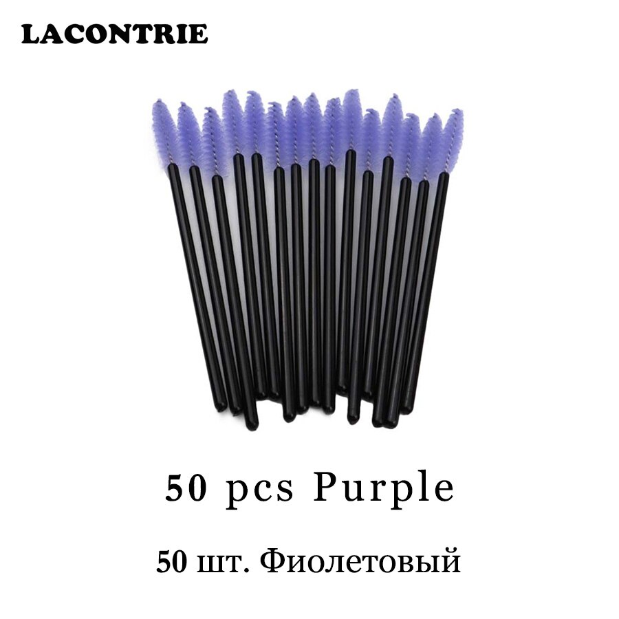 Wimpers Cosmetische Borstels Voor Wimper Extension Wenkbrauw Applicator 50/100 Pcs Individuele Wegwerp Lash Lash Lift Borstels: 50pcs Purple