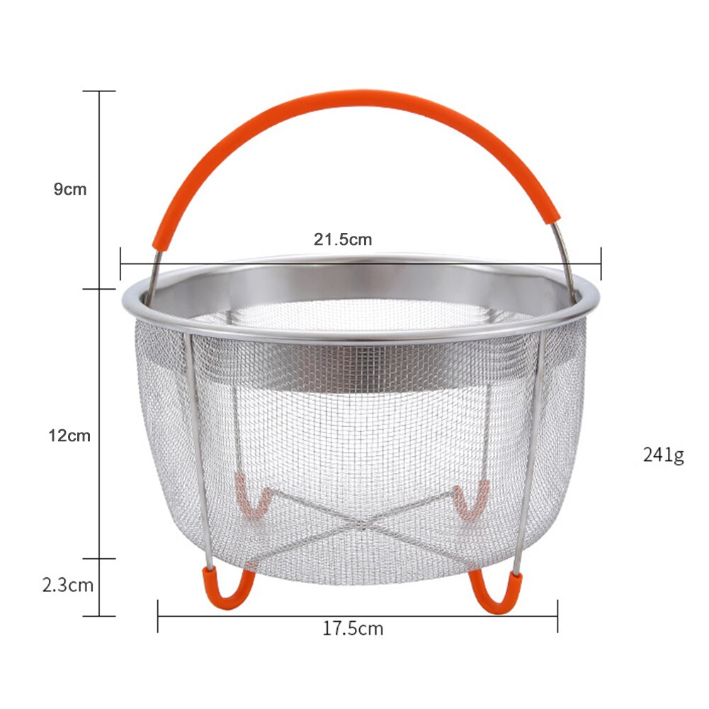 Multifunctionele Stevige 304 Roestvrij Staal Stoomboot Insert Mand Voor 6qt Instant Pot Snelkookpan Met Siliconen Handvat