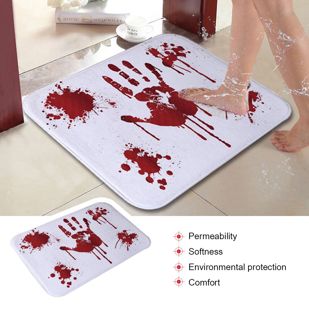 1Pc Halloween Blood Bath Mat Color Changing Sheet Turns Red Wet Make You Bleeding Footprints Shower Carpet for Bathroom