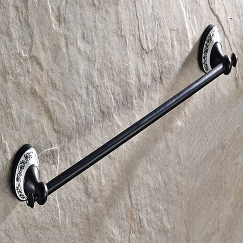 Noir huile frotté Bronze laiton mural salle de bain accessoires ensemble porte-serviettes savon porte-Robe crochet porte-papier hygiénique aset013: Single Towel Bar