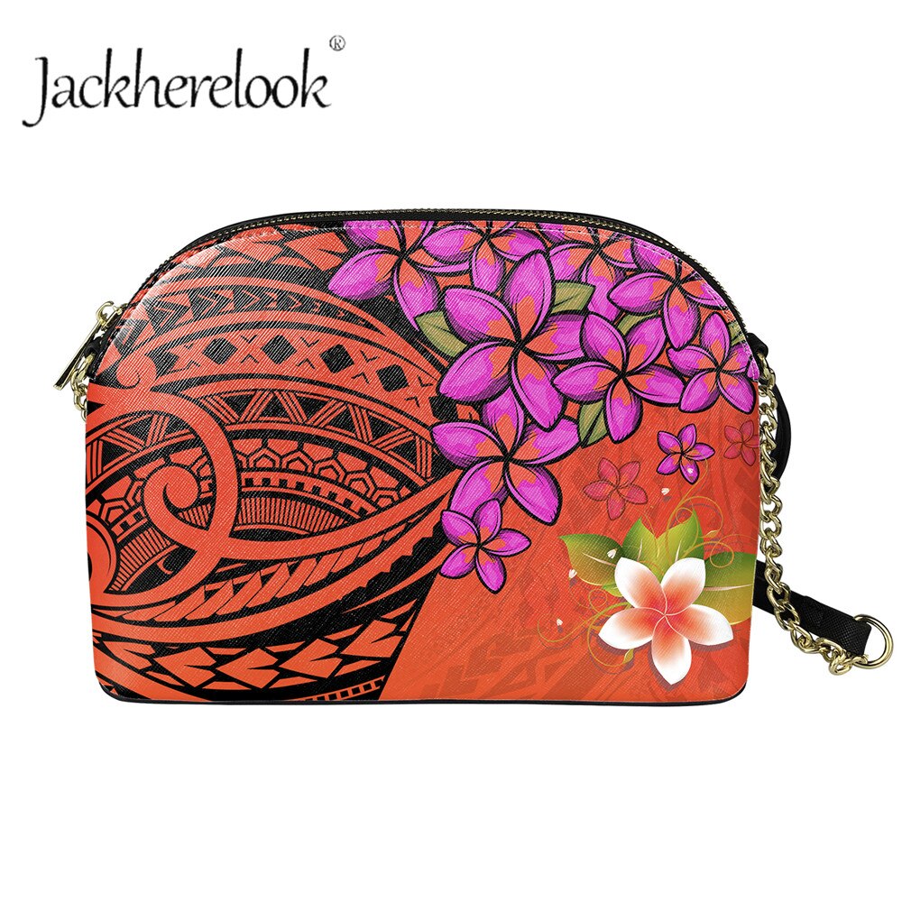 Jackherelook enthic tribe-patroon dames messengertas met grote capaciteit, plumeriaprint, mini casual schoudertas met ketting, bolsa: Hqcb 210 d 49