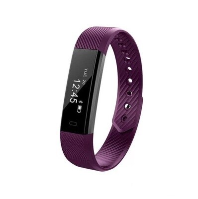 ID115 Smart Band Armband Stappenteller Fitness Smartband Wekker Trillingen Polsbandje Kleur Screen Smart Armband Sport: Paars