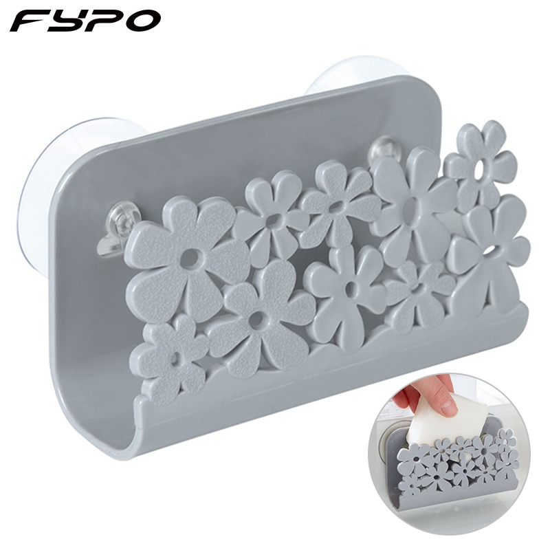 Estante de secado para cocina y baño, portaesponjas con ventosa, soporte para fregadero, fregadero, almacenamiento de jabón