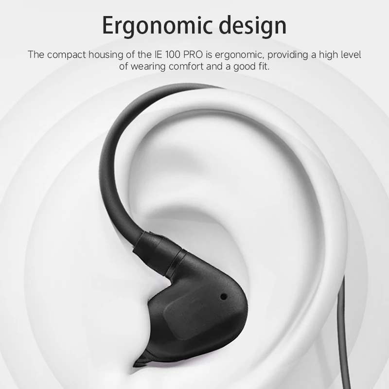IE 100 Pro Dynamic In-Ear Wired Monitoring Headphones with Noise Isolation Detachable Cable for Music Production