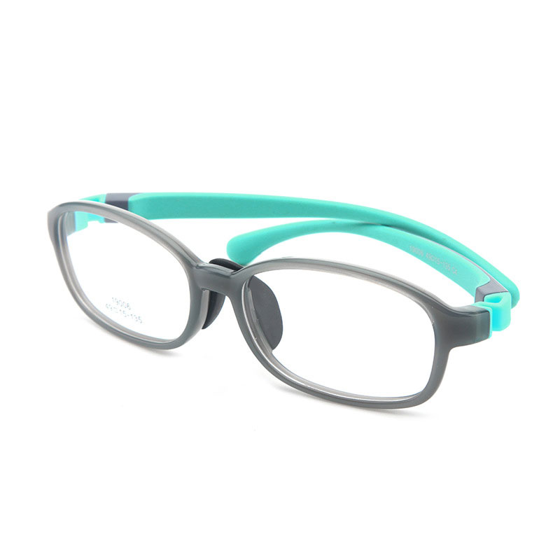 Ramme til optiske briller til børn drengepiger nærsynethed brillerammer med 0 graders linser almindelige spejlpunkter børn unisex 19006: Grøn