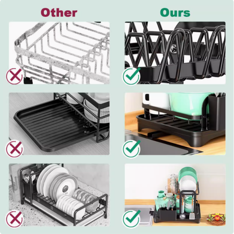 Dish storage rack drain bowl rack kitchen bowl rack storage rack double-layer drain bowl rack chopstick knife fork storage rack