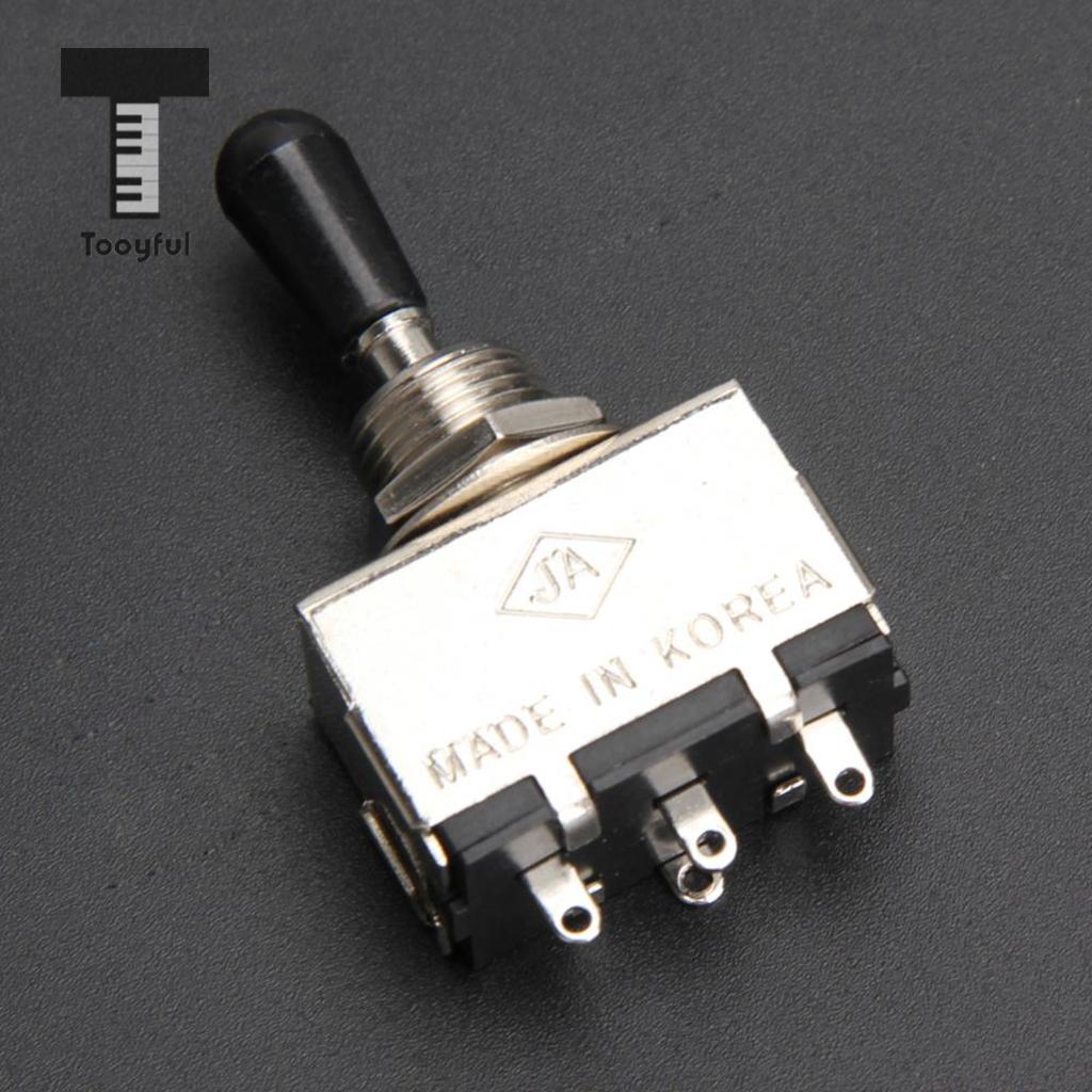 Tooyful Vervanging 3 Manier Schakelaar Pickup Selector W/Zwarte Knop Voor Lp Elektrische Gitaar Onderdelen