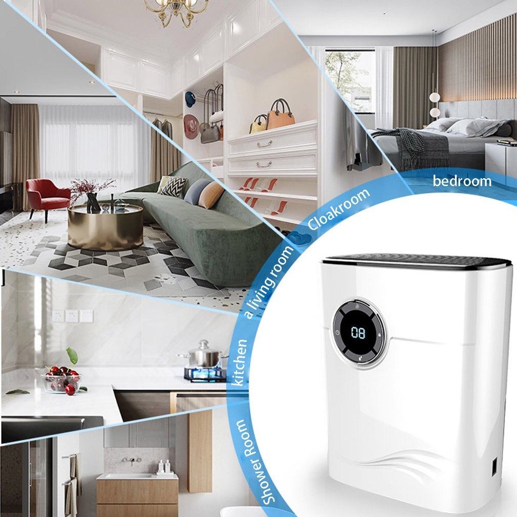 Electric Mini Air Dehumidifier 600mL Portable LED Discplay Air Purifier Machine Automatic Power-off Defrost For Home
