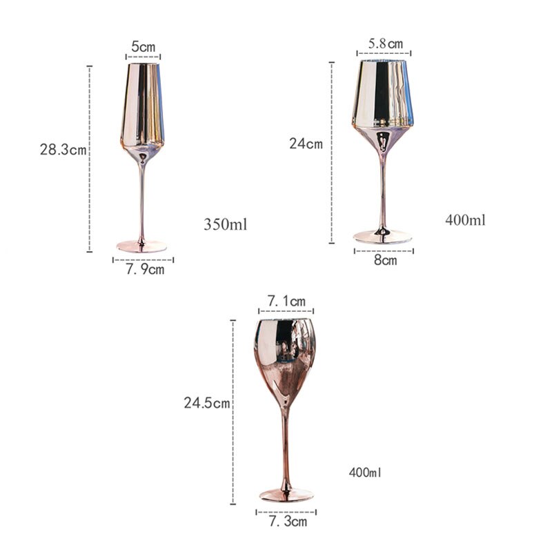 Gobelets de Champagne pour mariage en verre | Verre à vin rouge de luxe, vaisselle de bar, verres de table en cristal