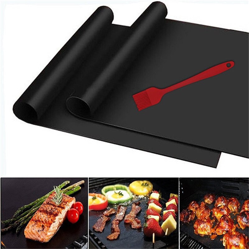 5 stk/parti teflon bbq grillmåtte non-stick genanvendelige grill bagemåtter pad plader liners køkken madlavning mikrobølgeovn værktøj