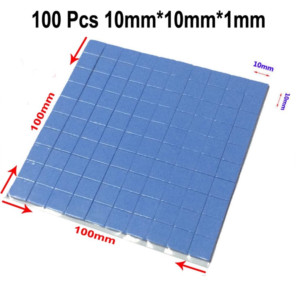 Thermal Pad GPU CPU Heatsink Cooling Conductive Silicone Pad 10mm*10mm*1mm Size for Laptop
