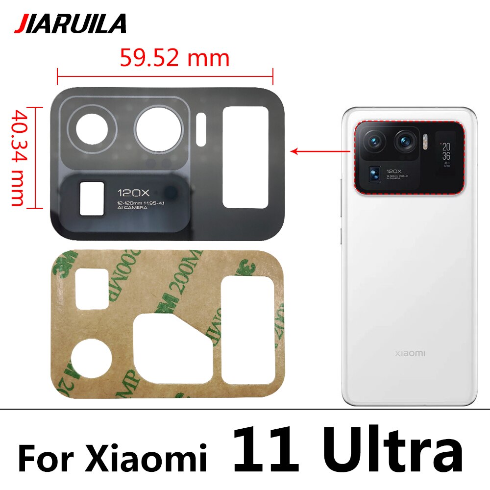 2Pcs Rear Camera Glass Lens with Glue Replacement Repair For Xiaomi Mi 10T 11 Lite 5G 11 10 Ultra 11T Pro Camera Glass Lens
