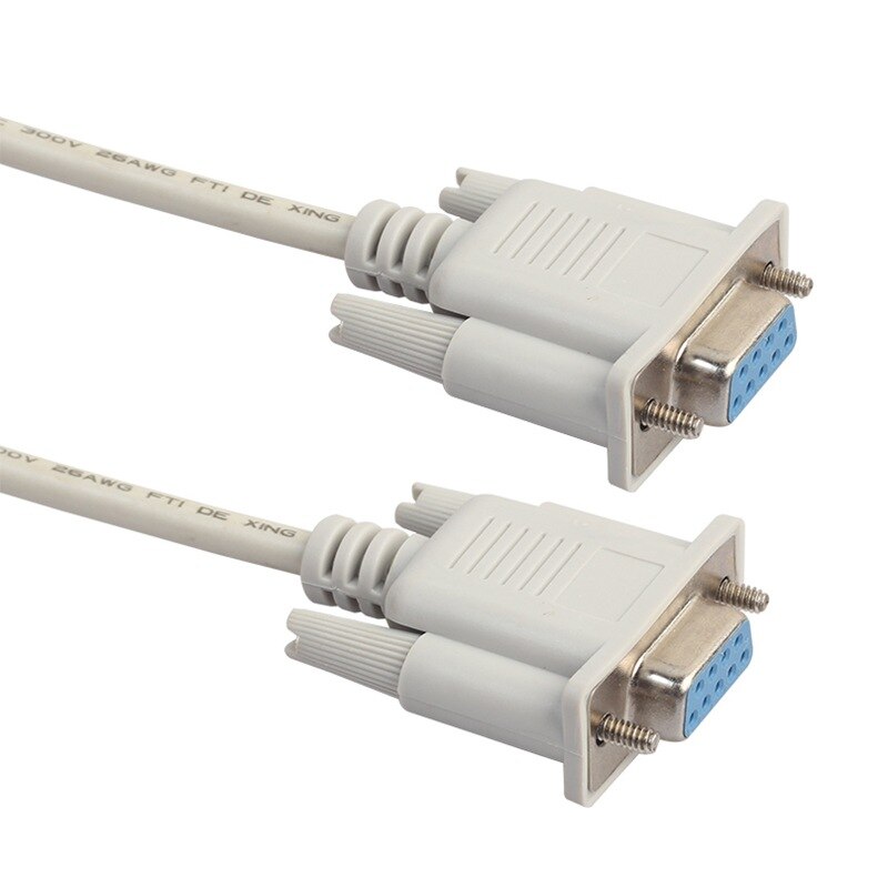 1PC 5ft F / F Serial RS232 Null Modem Cable Female to Female DB9 FTA Cross Connection 9 Pin Data COM Cable Converter PC Accessor