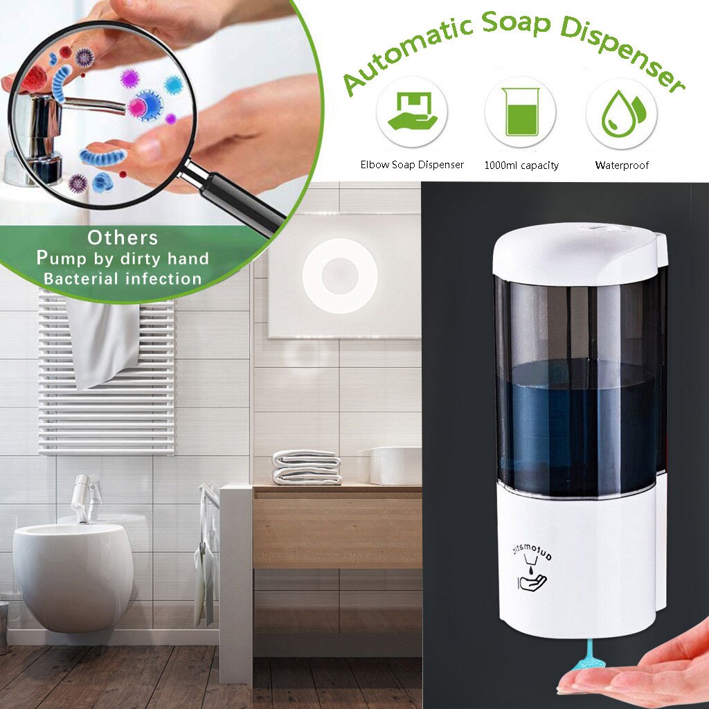 40# 300ml berøringsfri håndfri automatisk sæbedispenser flydende håndvask badeværelse vaskelotion berøringsfri desinficeringsmiddel til køkken: C