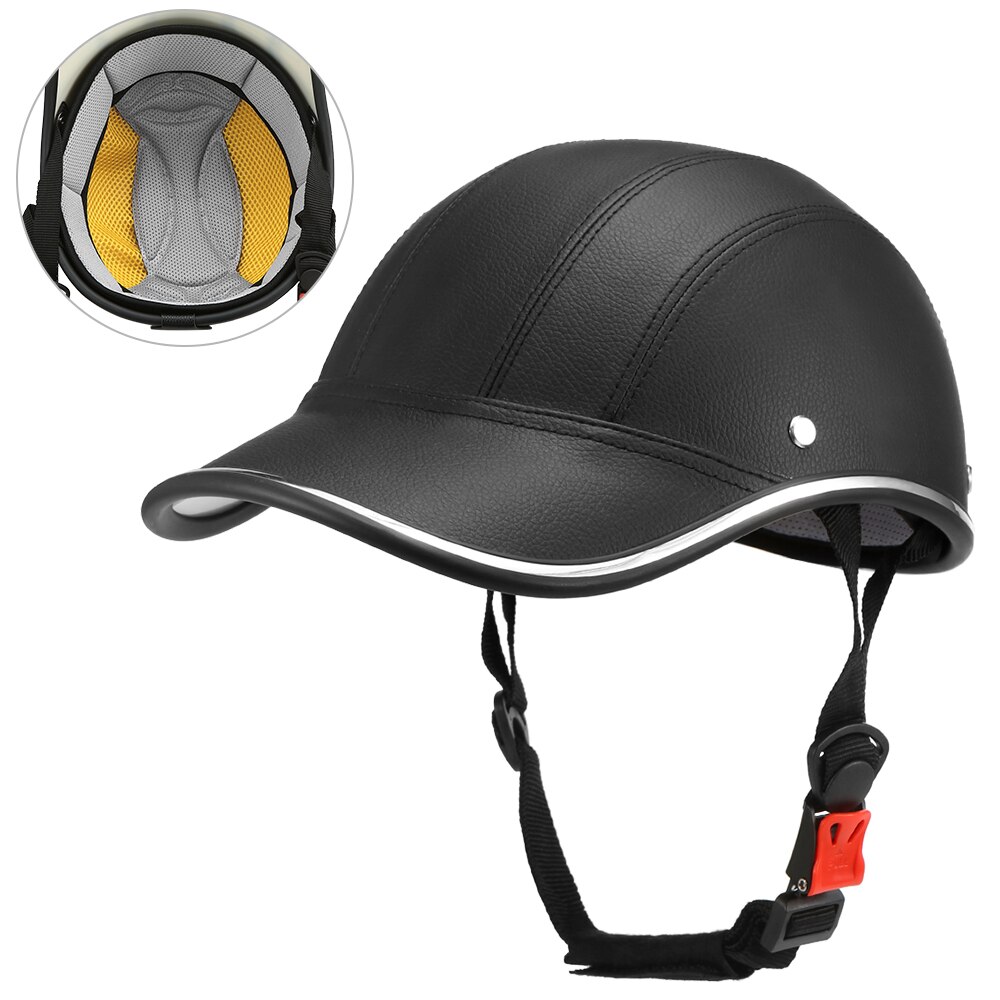 Cykelhjelm cykelhjelm cykelhjelm cykelhjelm baseballkasket hat til motorcykel cykel scooter motorcykelhjelm 2022: Sort
