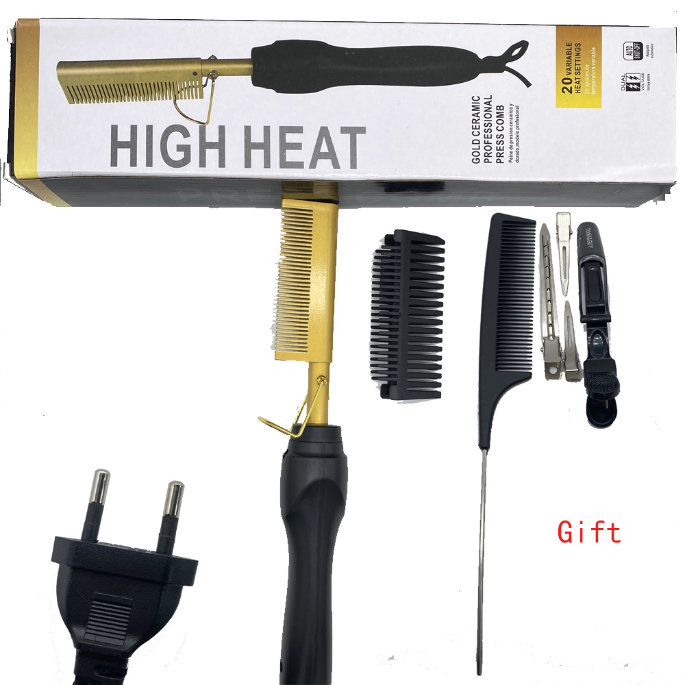 1 ensemble de peigne lisseur brosse peigne pressage chaleur électrique brosses à cheveux électriques outils de coiffure: MULTI