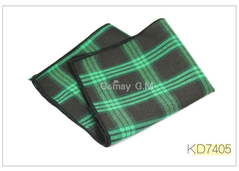 Cotton Mens Pocket Square Adult Plaid Hankerchief Scarves Vintage Hankies Men's Hanky Square Handkerchiefs: KD7405