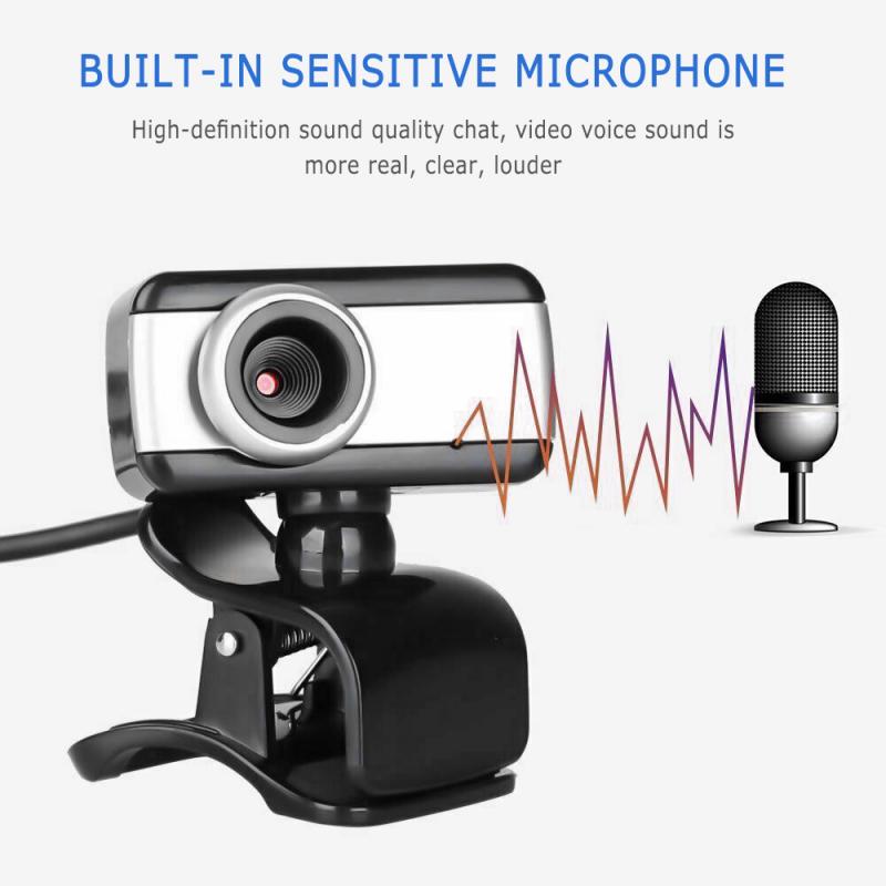 480P Webcam PC Laptop USB 2.0 Video Call Mini Camera With Hd Microphone 360 Degree Rotatable Base Web Camera For Conference