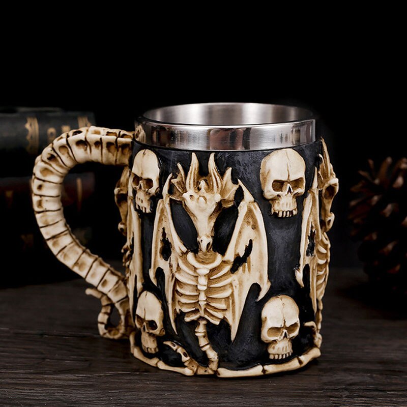 2020 novo design polyresin caneca de café copo artesanal resina criativa 3d caneca de café copo de lava osso: 004