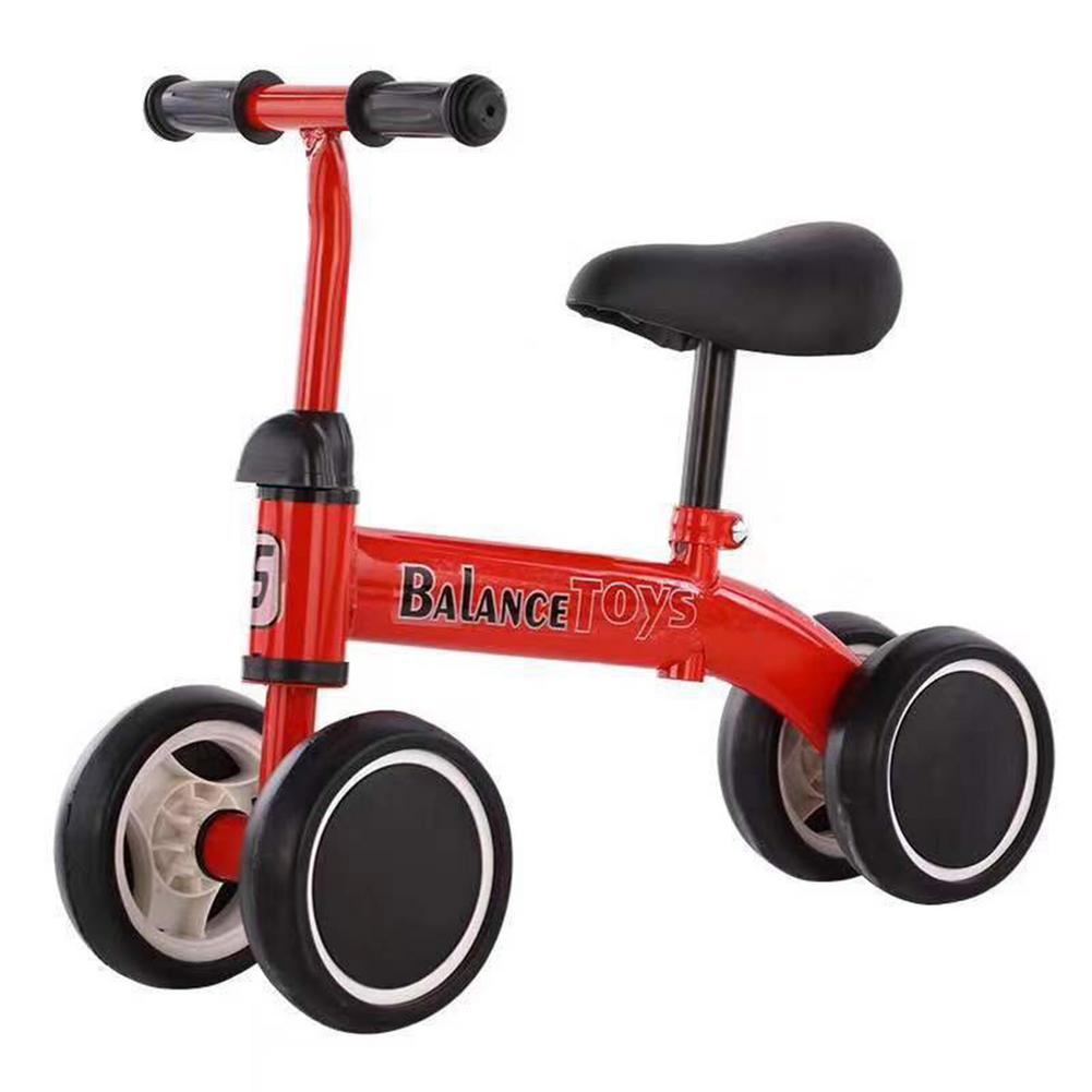 Bilancia per bambini telaio in acciaio ad alto tenore di carbonio 4 ruote senza pedali passeggino scorrevole per bambini passeggino per bambini miglior regalo: Red