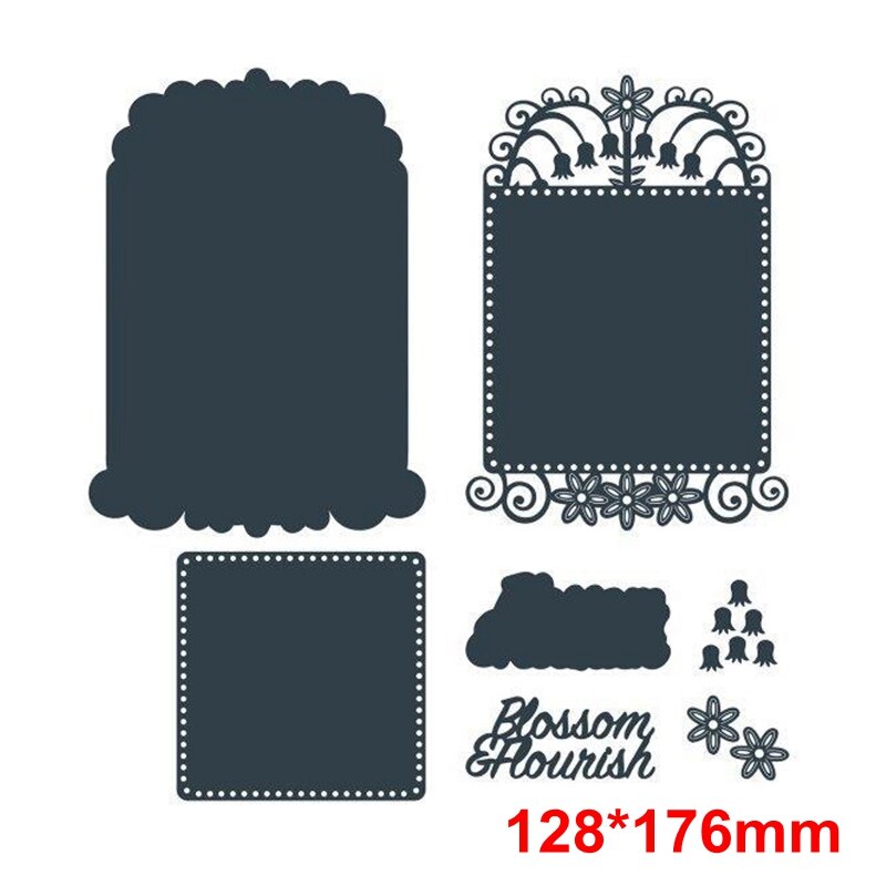 Flowers Border Frames Metal Cutting Dies Flowers&Frames Die Cuts For Card Making DIY Scrapbooking Embossed Crafts Cards: 5