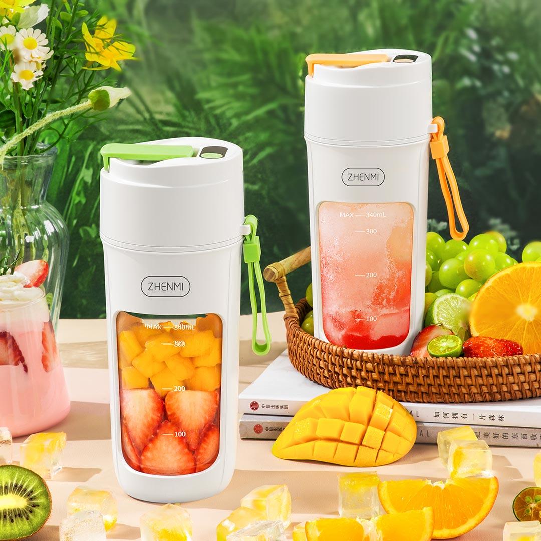 Zhenmi Portable Crushed Ice Juicer J5Pro Digital Display 340ML Electric Mini Blender 10-blade Fruit Vegetables Mixer Type-C